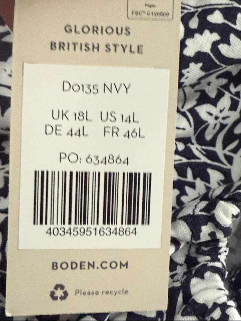 Boden trim detail midi dress navy size 14L nwt style d0135